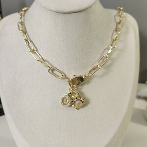 Chunky Gold Crab And Seahorse Necklace